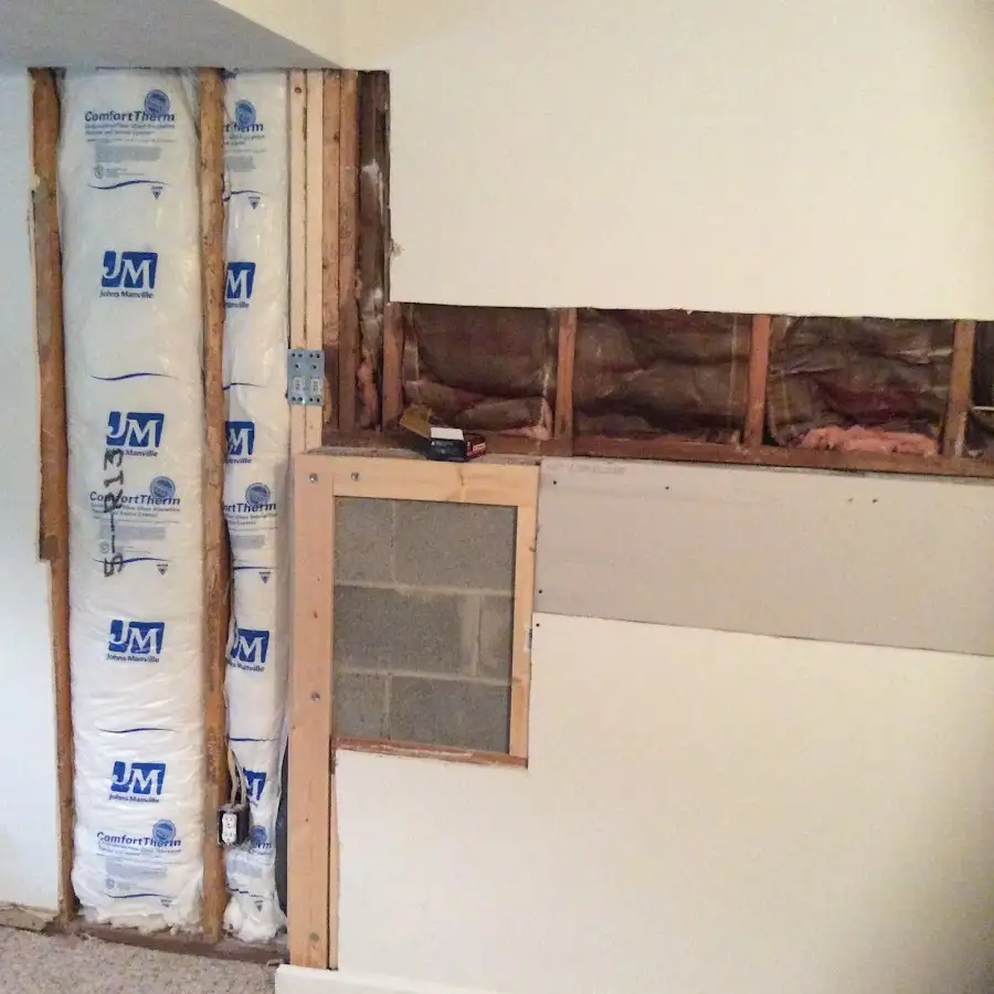 Wall insulation replacement during Contents Cleaning & Restoration in Palisades Park